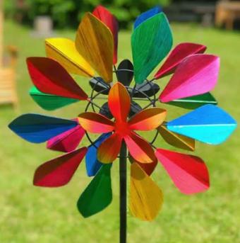 Girouette Metal Multi-Color Flower Duett