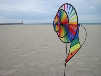 Moulin Ã  vent Magic wheel triple banner rainbow
